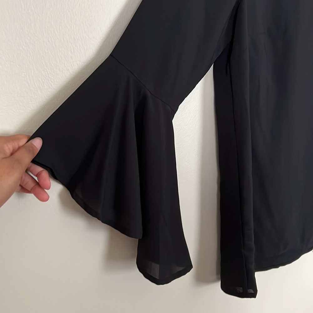 Goldray Black Flutter Sleeve Top - image 2